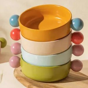 Creative Ins Handmade Fruit Salad Serving Bowl Color Glazed Ceramic Dessert Ice Cream Sweet Yogurt Bowl Restaurant Tableware - Chaozhou Jiayuehui Tableware Co., Ltd. - China