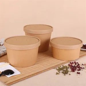 Custom Logo Printed Kraft Paper Soup Bowl with Lid - Lt Packaging Co., Ltd. - China