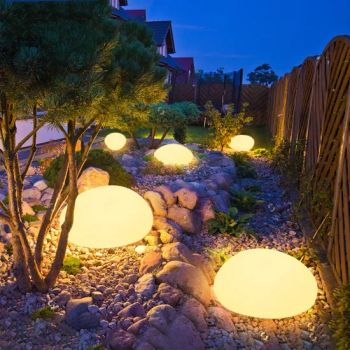 Outdoor Waterproof Solar Villa Garden Decoration Courtyard Stone Pebbles LED Lawn Light - Shanghai Lanyou Lighting Co., Ltd. - China