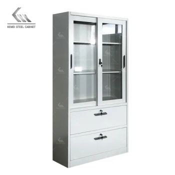 High Quality Filing Cabinet Bookcase 2 Doors Metal Steel File Cabinet Office Furniture Storage with 2 Drawers - Kemei Steel Cabinet Co., Ltd. - China