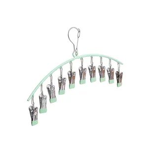New Arrival Metal Socks Hangers 10 Clips Windproof and Durable Lingerie Hanger - YIWU SHIYONG Trading Co., Ltd. - China
