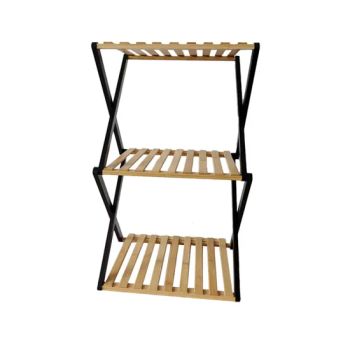 Multifunctional Triple-Layer Bamboo Wood Foldable Storage Shelf Rack for Flower or Shoes or Other Home Organization - Fuzhou Gway Bamboo Houseware Co., Ltd - China