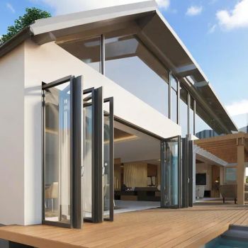 Folding Door Aluminium Profile Large View Glass Bifolding Doors Balcony Accordion Patio Door Folding Door - FOSHAN SUNRAY WINDOWS LIMITED COMPANY - China