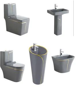 Bathroom Toilet Set Colorful Pedestal Wash Basin Wall Hung Basin Sink Siphonic Toilet - Chaozhou Chaoan Bath Friend Sanitary Ware Co., Ltd. - China