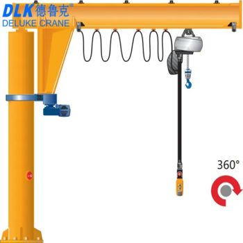 Light Type Workshop Use Floor Mounted Free-Standing Pillar Portable Jib Crane - Shandong Deluke Crane Group Co., Ltd. - China