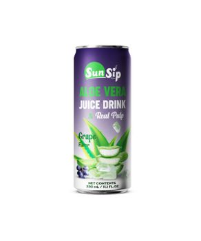 Sunsip Aloe Vera Grape Juice with Real Pulp 330ml Can - SUNSIP BEVERAGES VIET NAM COMPANY LIMITED - Vietnam