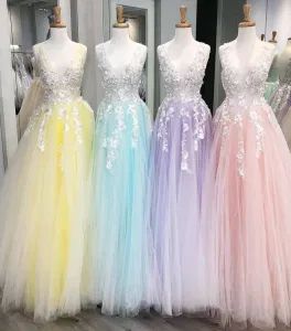 Beading Bridal Prom Dresses Pink Blue Lavender Ivory Lace Evening Dress E1825 - Suzhou Leader Apparel Co., Ltd. - China