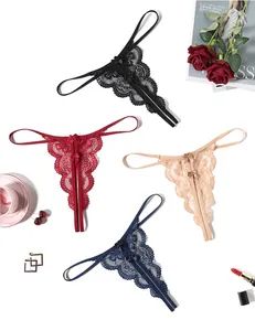 Floral Lace Waistband Sexy Thong Panties Transparent G Strings - Shantou Chaoyang District Hongzhanfa Industry Co., Ltd. - China
