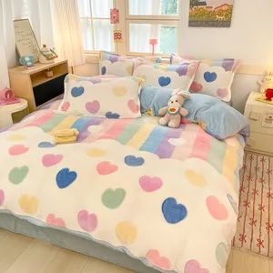 Winter Flannel Duvet Cover Fashion Dual-Color Soft Warm Zipper Bedding Sets - Qingdao Joy Home Fashion Co., Ltd. - China