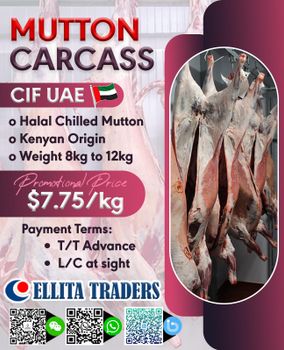 Fresh Mutton Weight 8-12 Kg Packaging Specialized Knit Packaging Animal Source Grass-fed Kenyan Sheep Certification Halal Certified With Islamic - Kevin Resources - Pakistan