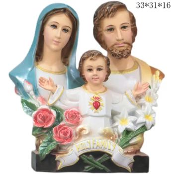 13inch 33cm Religious Half Body Holy Family Three Member Resin Ornaments Christian Church Statue Catholic Crafts - Xiamen Qlfamily Technology Co., Ltd. - China