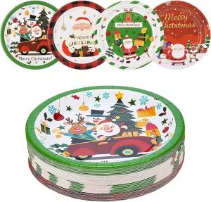 Custom Round Shaped Party Table Decoration Christmas Tableware Set Disposable Paper Plates - Ningbo Multi Channel Co., Ltd. - China