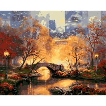 Nordic Modern Posters and Prints Manhattan Park Landscape Wall Art Picture Hand Painted Oil Painting Frames - Ningbo Hardwork Art & Craft Co., Ltd. - China