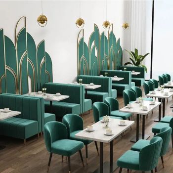Commercial Cafe Furniture Modern Design Metal Leather Seat Restaurant Booth Seating Furniture Tables and Chairs Set - Foshan Xinda Furniture Co., Ltd. - China