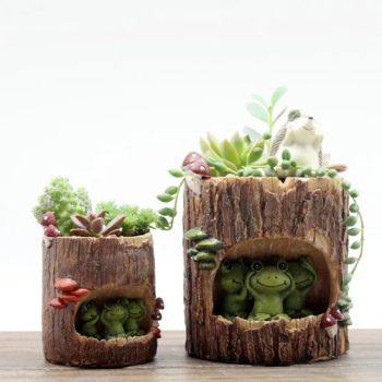 Creative Tree House Animals Flower Succulent Plant Pots Resin Wyz21203 - Ningbo Easyget Co., Ltd. - China