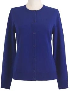 Ladies Fashion Round Neck Cashmere Button Sweater Cardigan Feature Warm Age Group Adults Color Royal Blue Pattern - Shanghai Brothers Textile Co., Ltd. - China