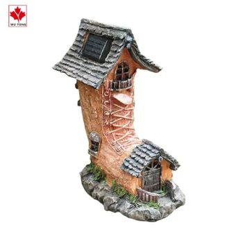 High Quanlity Crafts Resin Solar Shoes Shape House Ornaments Garden Decor - Quanzhou Wutongcrafts Co., Ltd. - China