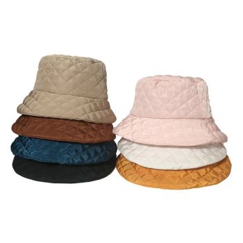Women s Autumn and Winter Down Quilted Plaid Bucket Hat British Style Simple Chessboard Plaid Fisherman Hat - Showplus Co., Limited - China