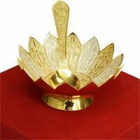 Brass Gold Plated Bowl Width 4 Height 2 Material Brass Plating Silver + Gold - Narula Handicrafts - India