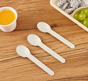Disposable Soup Spoons Ice Cream Spoon Cornstarch Yogurt Cheese Spoon - Xiamen Biogreen Eco. Tech. Co., Ltd. - China