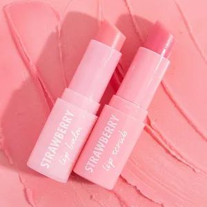 Custom Vitamin C Vegan Nourished Lips Private Label Strawberry Lip Scrub Balm Set - Rhine International Biotechnology (Guangdong) Co., Ltd. - China