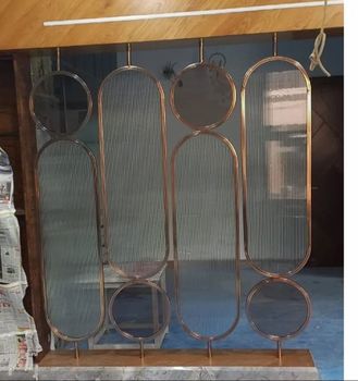Brown Glass Room Partitions Screens, 4 Panels Colour Brown Finishing Polish Material Aluminum Features Rust Proof Usage Room - Golden Steel Fabrication - India