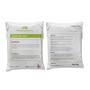 Soda Ash light Grade Technical Weight (kg) 106.00 Type Sodium - Lawana and Sons Supplies - South Africa