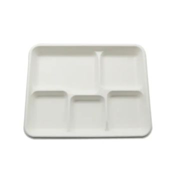 Hot Sale Rectangle 5-Compartment Plates Sugarcane Bagasse Food Tray - Anhui Nature Imp. & Exp. Co., Ltd. - China