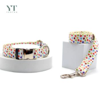 Wholesale Pet Products Custom Waterproof Adjustable Polyester Pet Dog Collars and Leashes Custom Logo Pet Collars Set Personalized ID Dog Collar - DONGGUAN YANTAO INDUSTRIAL CO., LTD. - China