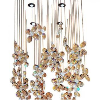 Modern Nordic Crystal Three-Dimensional Flower Chandelier Luxury Hanging Light - Jiangmen Hengzhi Lighting Co., Ltd. - China