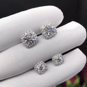 Wholesale Newest Design Fashion Small Screw Buckle 14K Real Gold with Moissanite Earrings Designs for Girls - Wuzhou Qianjian Jewelry Co., Ltd. - China
