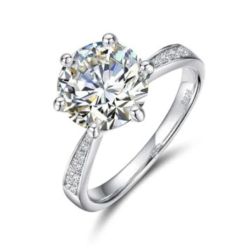 Luxury Wedding Jewelry 9mm 3CT Pass Diamond Tester D Color Vvs Moissanite Diamond Engagement Rings - Dianzi Jewelry Manufacture Co., Ltd - China