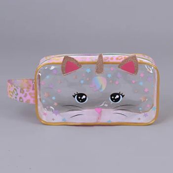 Cute Clear Plastic Waterproof Cosmetic Bags with Zipper and Handle for Girls Gift - Chung Lam Blister Company Limited - China