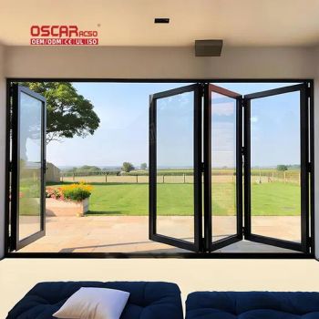 Bi Folding Door Accordion Folding Glass Door Waterproof Windproof Patio Balcony Outdoor Use Aluminum Bifold Doors Folding Door - Foshan Oscar Building Materials Co., Ltd. - China