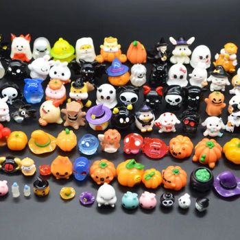Mini Zoo Garden Halloween Toys Cartoon Sheep Horse Action Figures Small Animal Figurines Coffin Tombstone Ghost Pumpkin - Guangzhou Dikina Crafts Co., Ltd - China
