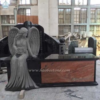 Natural Granite Memorial Tombstone Angel Carving Bench Monument - Fujian Huian Haobo Stone Company Limited - China