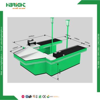 Grocery Store Double-Side Metal Supermarket Cashier Checkout Counters - Suzhou Highbright Enterprise Limited - China