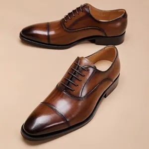 Leather Derby Shoes - Men's Genuine Leather Comfortable Casual & Formal Wear - Wuxi Glolinker Technology Co., Ltd. - China