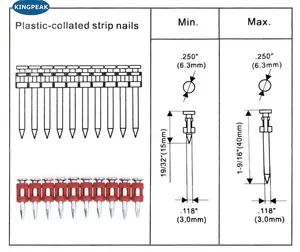 KP Shooting Nails Steel 6.2mm Flat Head Smooth 15D MOQ100 Trademark KP Origin Hebei Material Steel Head Style Flat Shank Type Smooth - Zhengzhou KingPeak Technology Industrial Co., Ltd. - China