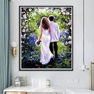 Bride Bridegroom and Flowers Home Decorative Figure Painting by Numbers Kit - Ningbo Hardwork Art & Craft Co., Ltd. - China
