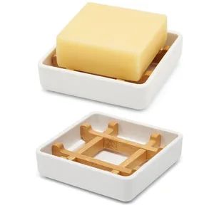 Neutral Shade Single Ceramic Soap Dish Tidy Style Cabinet Bathroom Accessories - MARKET UNION CO.,LTD. - China