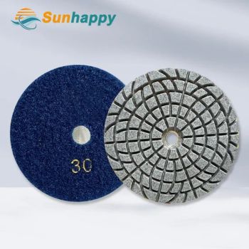 Factory Price 4 Inch Diamond Polishing Pads Resin Grinding Discs Concrete Flexible Diamond Polishing Pads for Engineered Stone Granite Marble - Tianjin Sunhappy New Materials Co., Ltd. - China