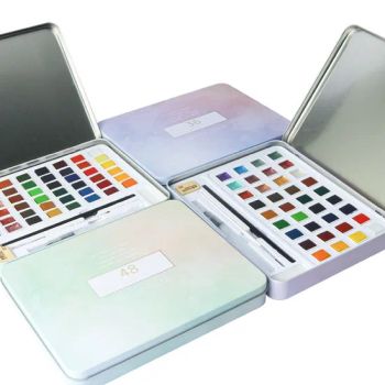 Kids Student Classroom Education Painting Kit Safe Easy Washable Non Toxic Solid Watercolor Set 36 48 Colors Metal Tin - Shanghai Haobin Stationery & Art Material Co., Ltd. - China