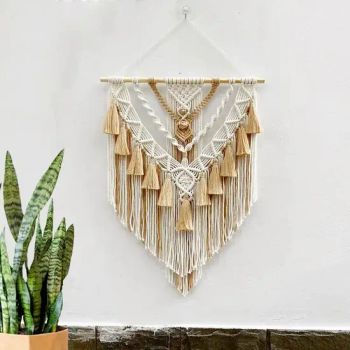 Hot Selling Bohemian Style Wall Hanging Hand Woven Macrame Tapestry Wall Art - Shaoxing City Xinlan Textile CO., LTD. - China