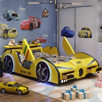 Kids' Car Beds High Quality Bedroom Furniture LED Light Child Kid Race Car Bed for Kids Boy Beds with Music - Foshan Riyuehe Furniture Co., Ltd. - China