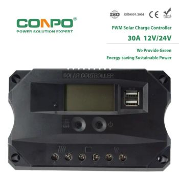 CF130d 30A, 12V/24V Auto., USB, LCD, PWM Solar Charger Controller - Nanjing Conpo Power Tech. Co., Ltd. - China