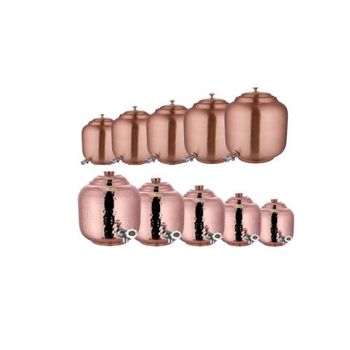 Plain Hammered Copper Water Dispensers No Of Tap 1 Material Copper Base Shape Round Pattern Plain, Hammered Size 5,8,12,14 and 16 - Shanqtara - India
