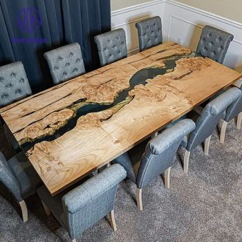 Low Price Promotion of Restaurant Table Resin Materials Custom Base Wooden Pattern Table Tops - Foshan Ron Hospitality Supplies Co., Ltd. - China