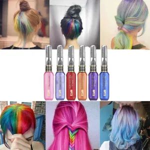 6 Colors Temporary Hair Dye Disposable Hair Mascara Hair Chalk Comb - Guangzhou Beaver Cosmetic Co., Ltd. - China