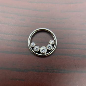 ASTM F136 Titanium Body Piercing Jewelry Hinged Segment Ring Setting 5A Zirconia Piercing - Shenzhen Amengwei Jewelry Co., Ltd. - China